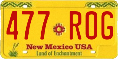 NM license plate 477ROG