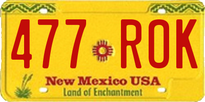 NM license plate 477ROK