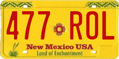 NM license plate 477ROL