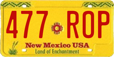 NM license plate 477ROP