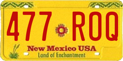 NM license plate 477ROQ