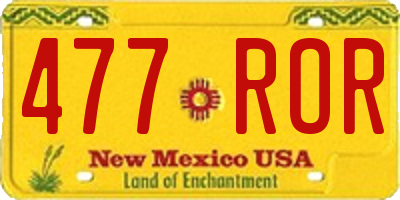 NM license plate 477ROR