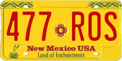 NM license plate 477ROS
