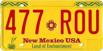 NM license plate 477ROU