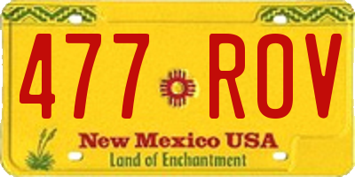 NM license plate 477ROV