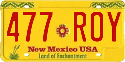 NM license plate 477ROY