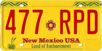 NM license plate 477RPD