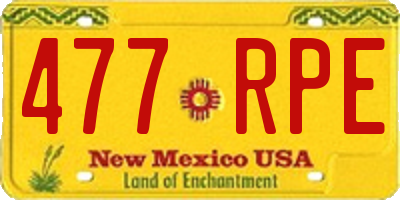 NM license plate 477RPE