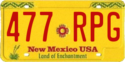NM license plate 477RPG