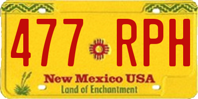 NM license plate 477RPH