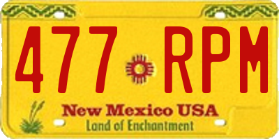 NM license plate 477RPM