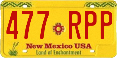 NM license plate 477RPP