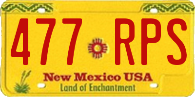NM license plate 477RPS