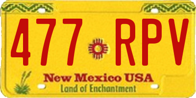 NM license plate 477RPV