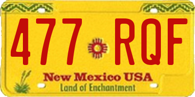 NM license plate 477RQF