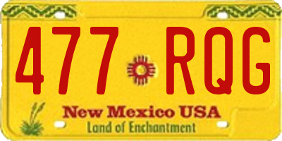 NM license plate 477RQG