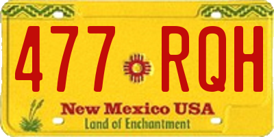 NM license plate 477RQH