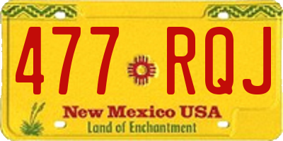 NM license plate 477RQJ