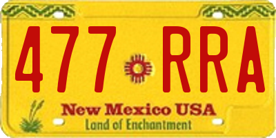 NM license plate 477RRA