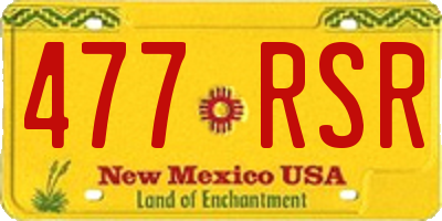 NM license plate 477RSR