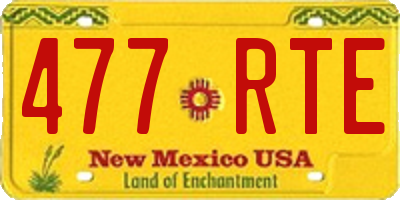 NM license plate 477RTE