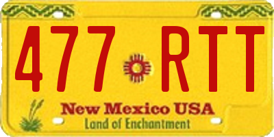 NM license plate 477RTT