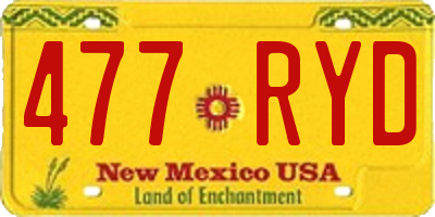 NM license plate 477RYD