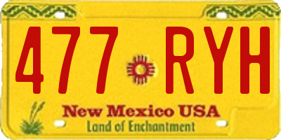 NM license plate 477RYH