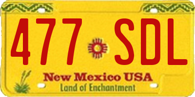 NM license plate 477SDL