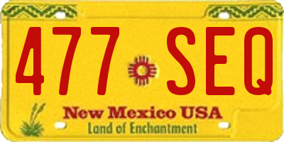NM license plate 477SEQ