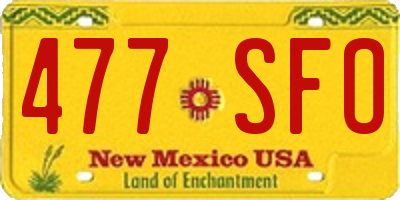 NM license plate 477SFO