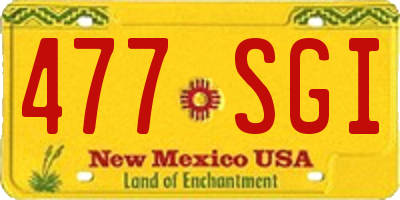 NM license plate 477SGI