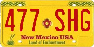 NM license plate 477SHG
