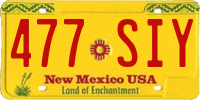 NM license plate 477SIY