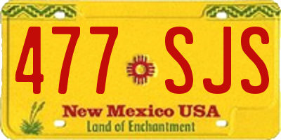 NM license plate 477SJS