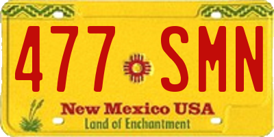 NM license plate 477SMN
