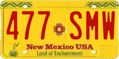 NM license plate 477SMW