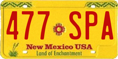 NM license plate 477SPA