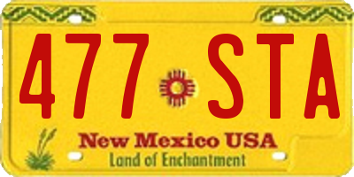 NM license plate 477STA