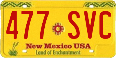 NM license plate 477SVC