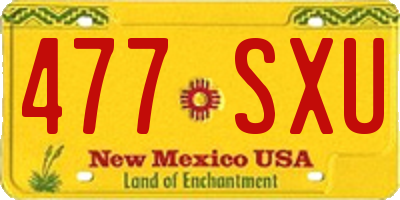 NM license plate 477SXU