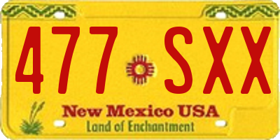 NM license plate 477SXX