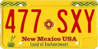 NM license plate 477SXY