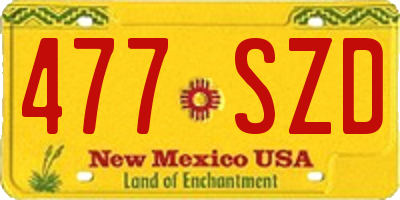 NM license plate 477SZD