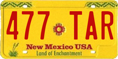 NM license plate 477TAR