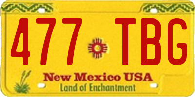 NM license plate 477TBG