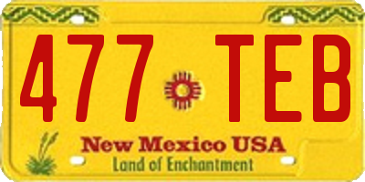 NM license plate 477TEB