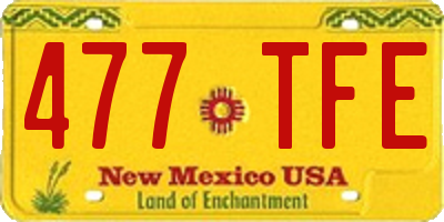 NM license plate 477TFE
