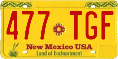 NM license plate 477TGF