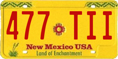NM license plate 477TII